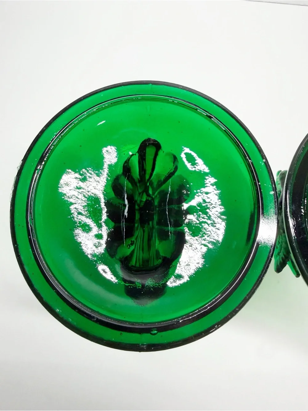 Vintage Emerald Green Glass Angel Taper Candle Holders